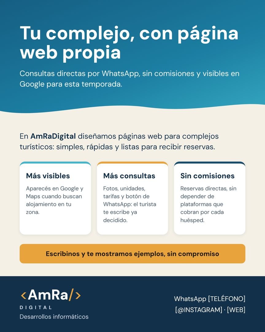 Flyer para complejos turísticos